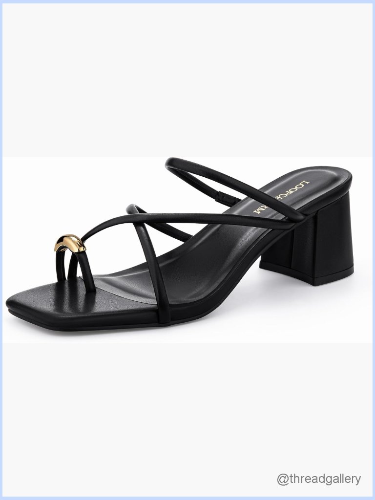 Strappy Mules Dress Low Chunky Block Heel Square Open Toe Slip On Sandals